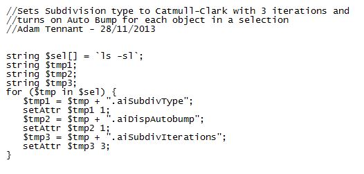 Catmull-Clark Script
